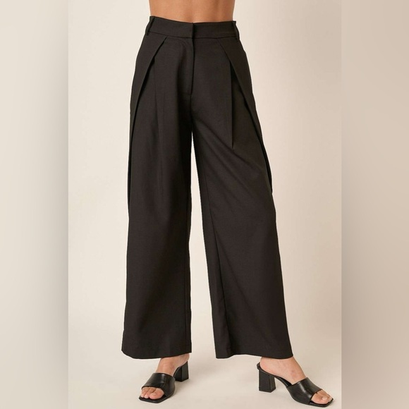 Mittoshop Deep Pleated High Waisted Wide Leg Pants - Picture 4 of 6